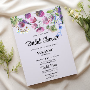 Lavendel lila Wildblume Frühjahr Brautparty Einladung