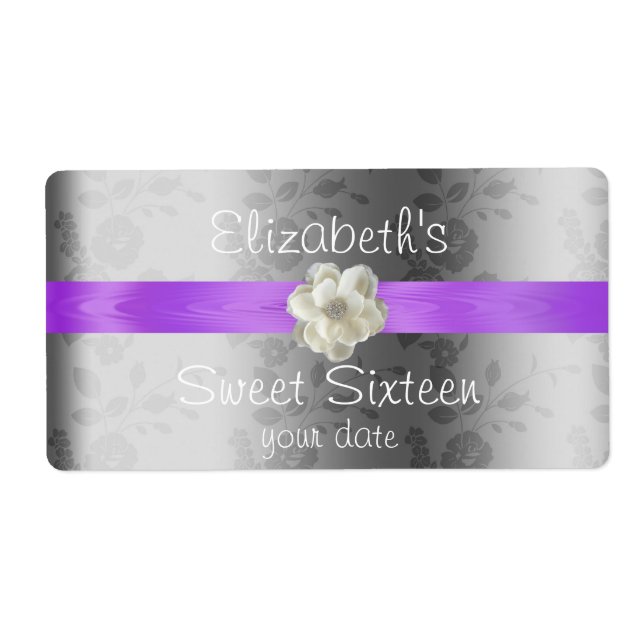 Lavendel/Lilac Hochzeitswine/Wasser Flaschenetiket (Vorne)