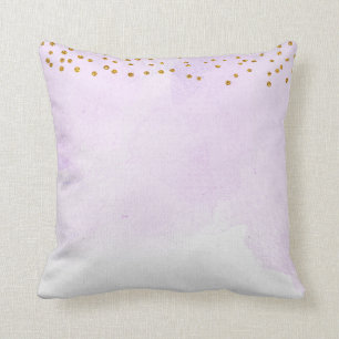 Lavendel Lilac Lila Watercolor Gold Glitzer Kissen