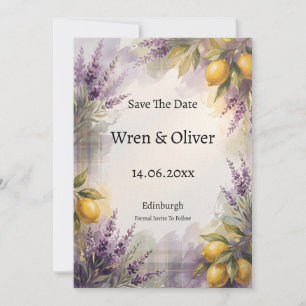 Lavendel-Limonen-Weiche Toskana-Save-the-Date-Kart Save The Date
