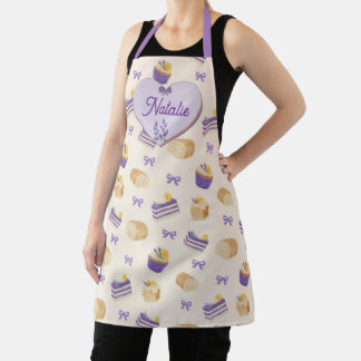 Lavendel-Limonenkuchen-Wasserfarben-Backdesign Schürze