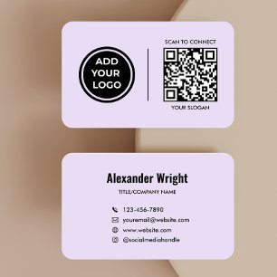 Lavendel-Logo-Scan-Code-Kontakt-Geschäftskarte Visitenkarte