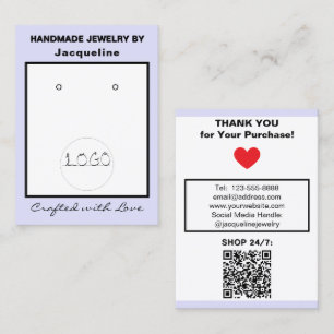 Lavendel Logo Schmuck Ohrringe QR Code Visitenkarte