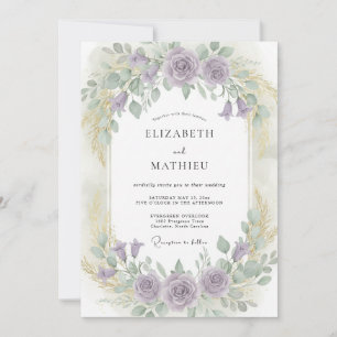 Lavendel Lyrisches Blumenhochzeit Einladung