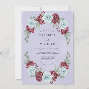 Lavendel Majestätische Winterhochzeit Einladung