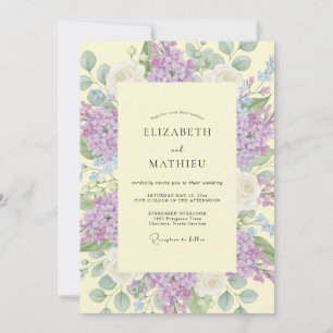 Lavendel-Malerische Blumige Hochzeit im Frühling Einladung