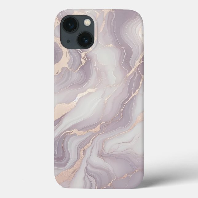 Lavendel Marble iPhone 13 Fall mit Silver Veins Case-Mate iPhone Hülle (Rückseite)