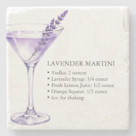 Lavendel-Martini-Liquor-Unterlagen Steinuntersetzer