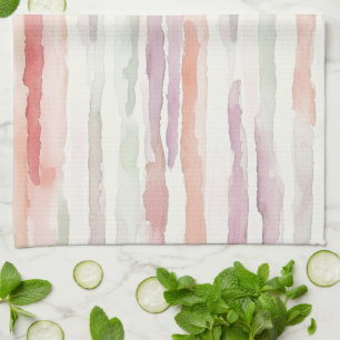 Lavendel-Melon-Rosa-Weiß-Gestreift Geschirrtuch