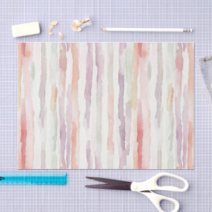 Lavendel-Melon-Rosa-Weiß-Gestreifte Geburtstags Seidenpapier