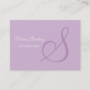 Lavendel Minimalistic Monogramm Visitenkarte