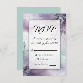 Lavendel-Mist und Wasserfarbenflüster RSVP Karte