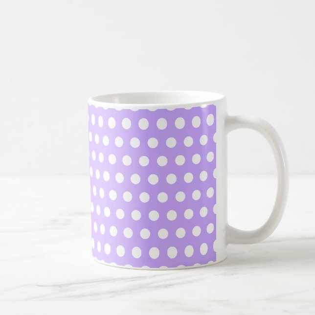 Lavendel mit weißen Polka-Punkten Tasse (Rechts)