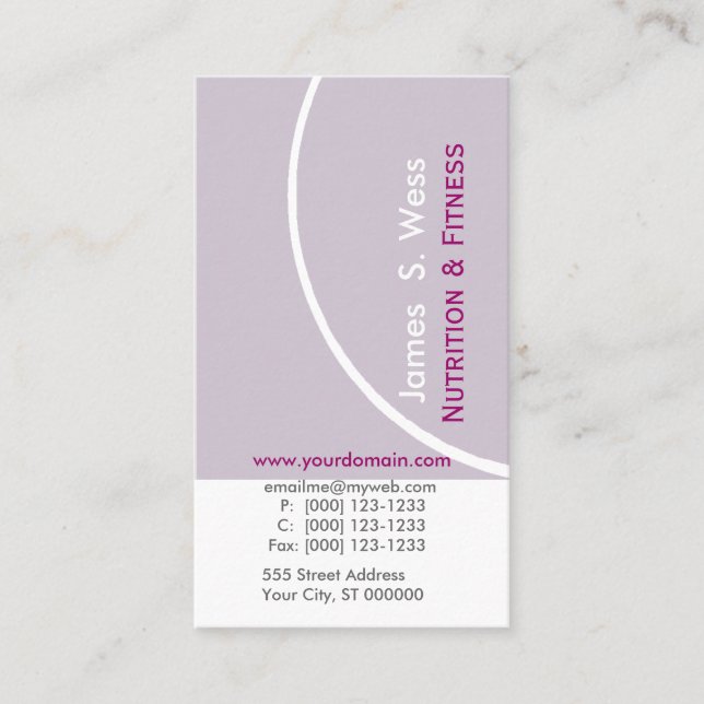 Lavendel Modernist, maßgeschneidert Visitenkarte (Vorderseite)