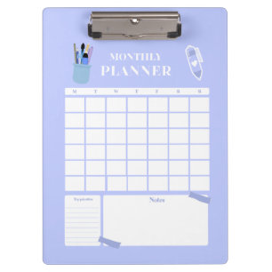 Lavendel-Monatsplaner-Layout-Kunst Klemmbrett