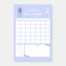 Lavendel-Monatsplaner-Layout-Kunst Post-it Klebezettel