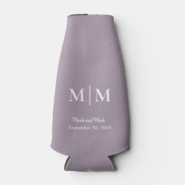 Lavendel Monogram & Names Wedding Tall kann kälter Flaschenkühler