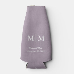 Lavendel Monogram & Names Wedding Tall kann kälter Flaschenkühler