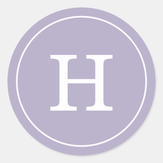 Lavendel Monogram Runder Aufkleber (Vorderseite)