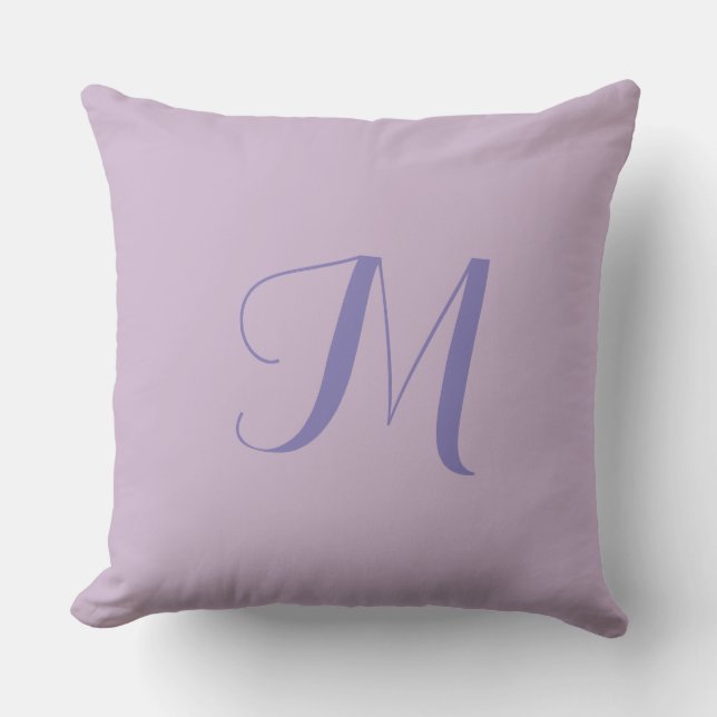 Lavendel Monogramm 20x20 Außenkissen Kissen Für Draußen (Vorderseite)