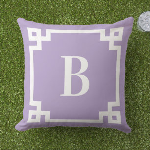 Lavendel-Monogramm für die Lila griechische Schlüs Kissen