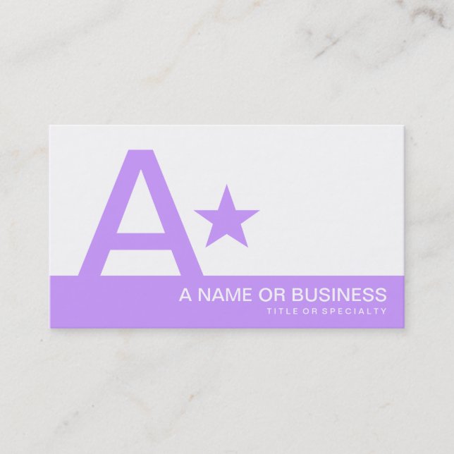 Lavendel-Monogramm-Star Visitenkarte (Vorderseite)