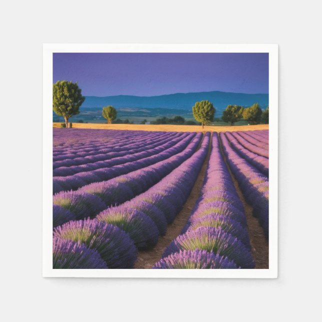 Lavendel Natur Außenwelt Landschaft Ruhe Friedlich Serviette (Vorderseite)