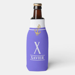 Lavendel-Nautik-Flaschenkühler mit Monogramm Flaschenkühler