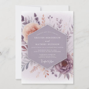 Lavendel-Nebelwiese Hochzeit Einladung