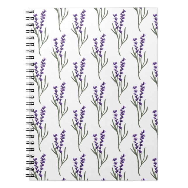Lavendel Notebook White Pattern Notizblock (Vorderseite)
