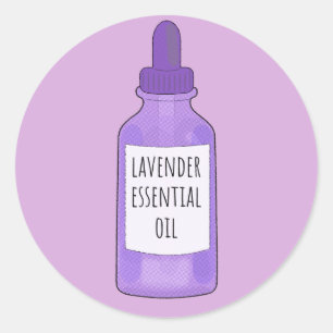 Lavendel-Ölflaschen-Zeichnung Runder Aufkleber