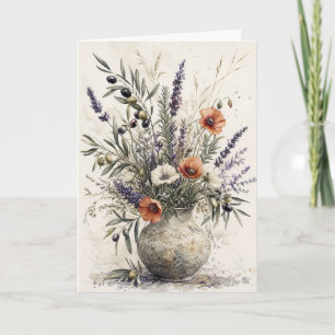 Lavendel & Olive Botanischer Gruß Mittelmeer  Karte