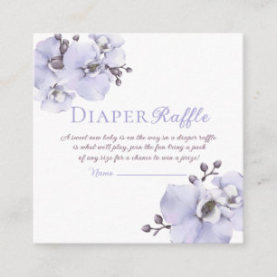 Lavendel-Orchideen-Baby-Party-Windel-Raffle-Ticket Begleitkarte