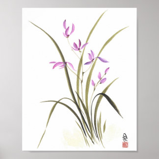 Lavendel-Orchideen-Serenität Poster