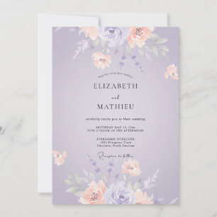 Lavendel Pastell Botanische Hochzeit Einladung