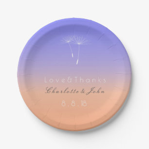 Lavendel Peach Pastel Ombre Papierplatte Pappteller