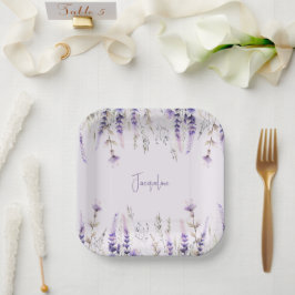 Lavendel Personalisierte Dusche Pappteller