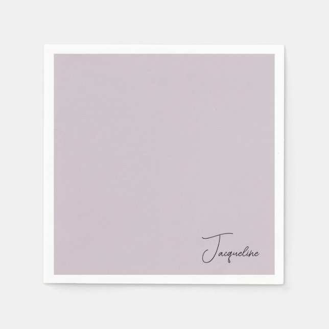 Lavendel Personalisierter Skriptname Duschcocktail Serviette (Vorderseite)