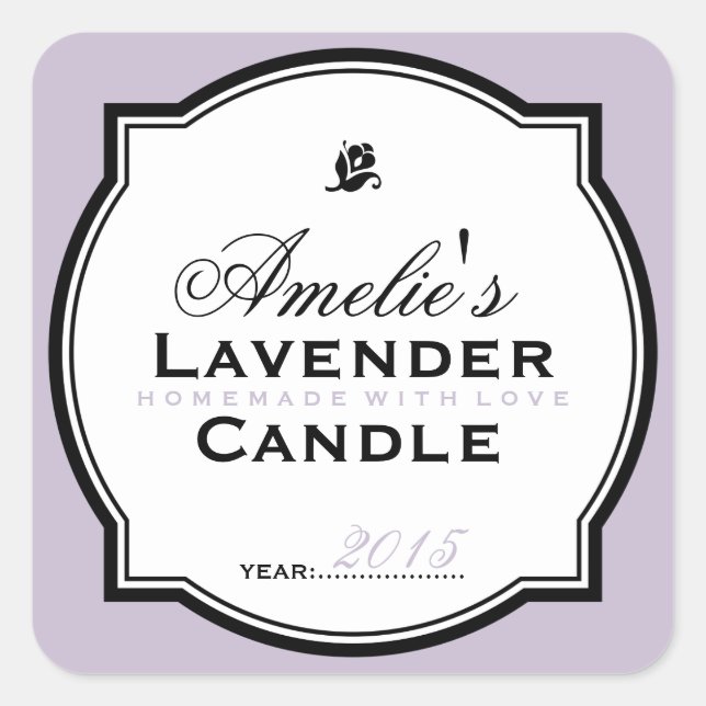 LAVENDEL | PERSONALISIERTER SOAP & CANDLE STICKER (Vorderseite)