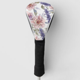 Lavendel-Pfingstrose-Wasserfarben-Blumengarten  Golf Headcover
