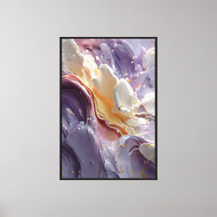 Lavendel-Pfirsich-Cream Fluid Swirl Leinwanddruck