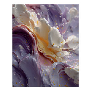 Lavendel-Pfirsich-Cream Fluid Swirl Poster