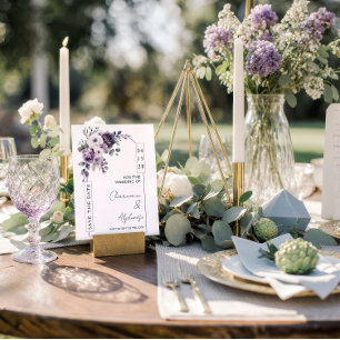 Lavendel, Pflaume, Lila Save-the-Date-Karte Einladung