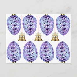 Lavendel Pinecones and Bells Grußkarte Postkarte