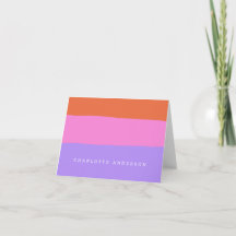 Lavendel Pink Orange Wide Stripes Personalisiert