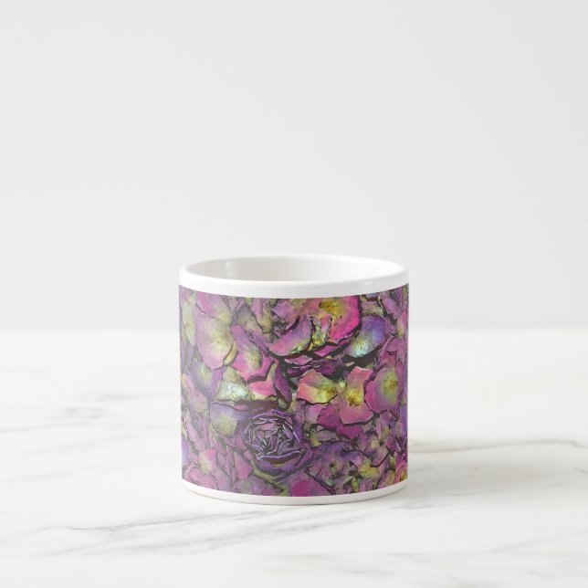 Lavendel Pink Rose Petals Wasserfarbe Espressotasse (Vorderseite)