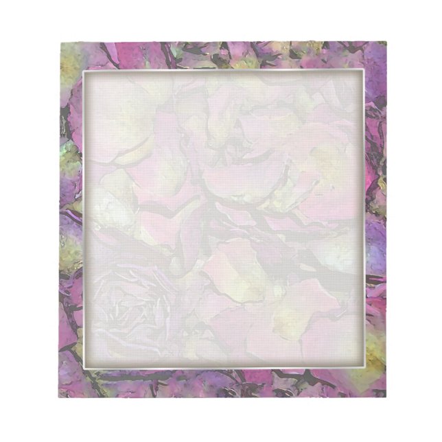 Lavendel Pink Rose Petals Wasserfarbe Notizblock (Vorderseite)