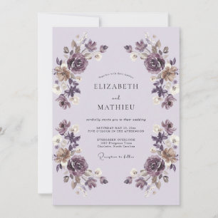 Lavendel polierte Vintage-Hochzeit Einladung