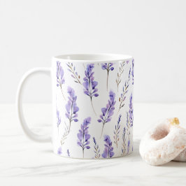 Lavendel Pressed Blume Wasserfarben Kaffeetasse