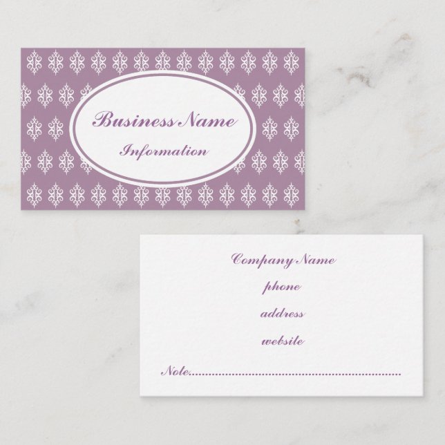 Lavendel Print Business Card Visitenkarte (Vorne/Hinten)